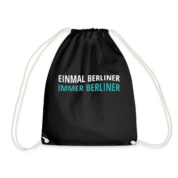 Berlin, Berliner, Berlin City, Hauptstadt - Turnbeutel - Schwarz - Vorne