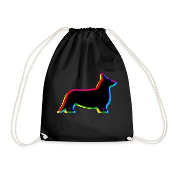 CMYK Welsh Corgi Cardigan - Drawstring Bag - black - Front