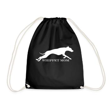 Running Whippet Design simple - Turnbeutel - Schwarz - Vorne