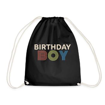Birthday Boy - Retro Birthday Party For Kids Boys - Drawstring Bag - black - Front