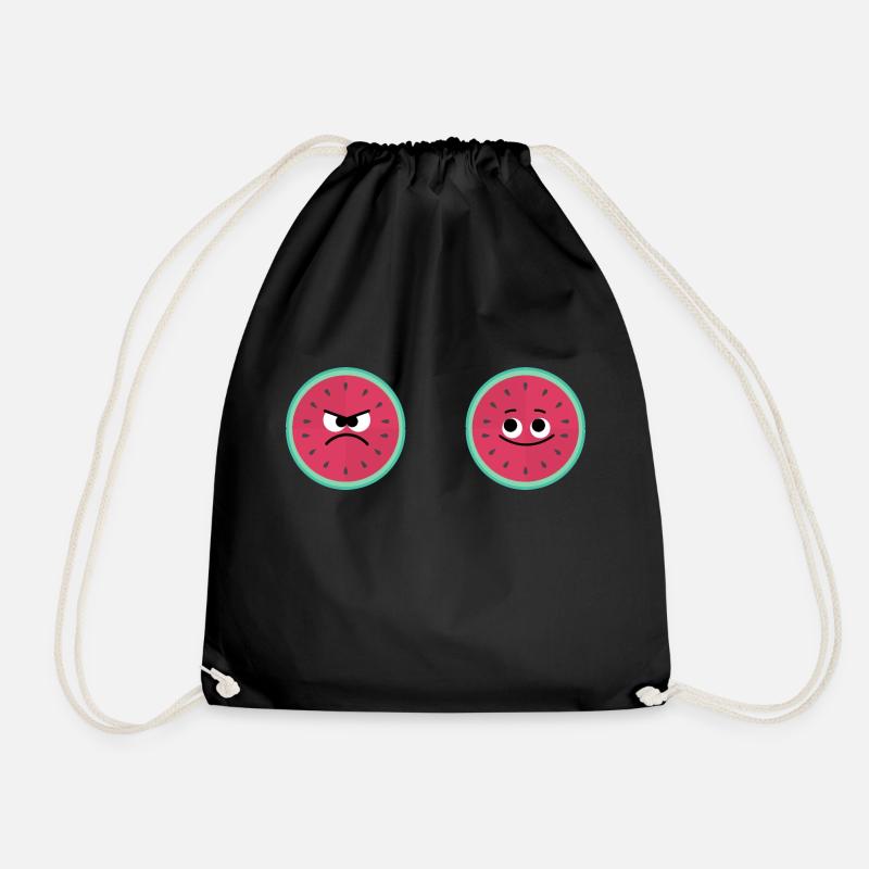 Evil and Happy Melons - Drawstring Bag - black