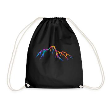 Mountain Mountains Mountain Silhouette Design Mountaineers - Drawstring Bag - black - Front
