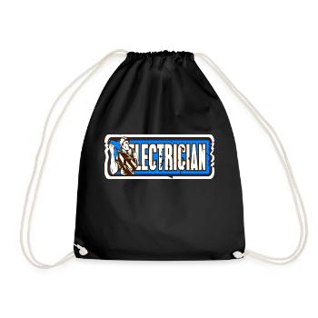 Cool Retro Electrician Designs T-Shirt - Drawstring Bag - black - Front