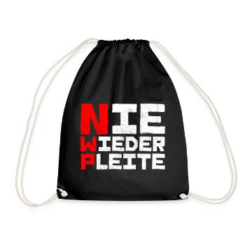 Nie Wieder Pleite - Turnbeutel - Schwarz - Vorne