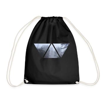 Forest Fog Triangle Photo Gloomy Gift Winter - Drawstring Bag - black - Front