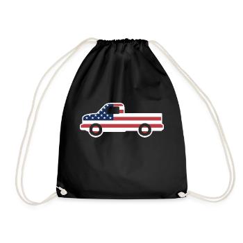 Awesome Patriotic Truck Cool American T-Shirt - Turnbeutel - Schwarz - Vorne