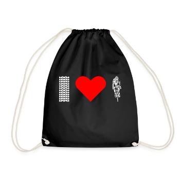 Gravel Bike Rennrad Fahrrad love lustiges Geschenk - Turnbeutel - Schwarz - Vorne