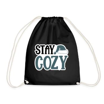 Stay Cozy - Winter - Drawstring Bag - black - Front