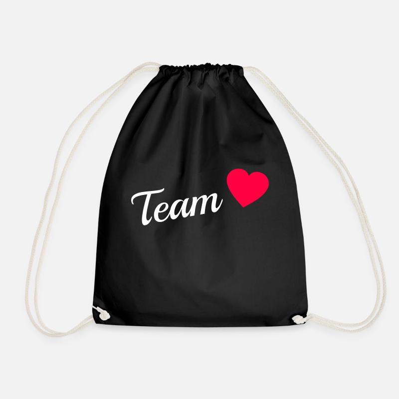 Team Braut >> dein eigener Text << - Turnbeutel - Schwarz
