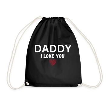 Daddy I love you - Drawstring Bag - black - Front