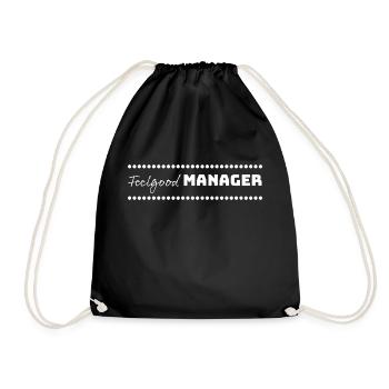 Design Feelgood Manager white dots - Drawstring Bag - black - Front