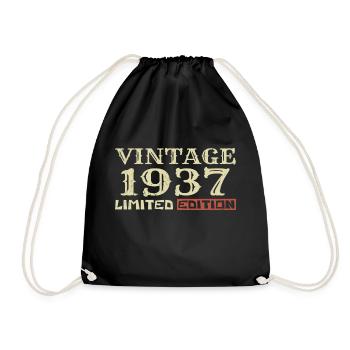 1937 Vintage :87e Anniversaire Cadeau Rétro Unique - Sac de sport léger - noir - Devant