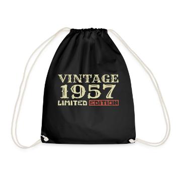 1957 Vintage :67e Anniversaire Cadeau Rétro Unique - Sac de sport léger - noir - Devant