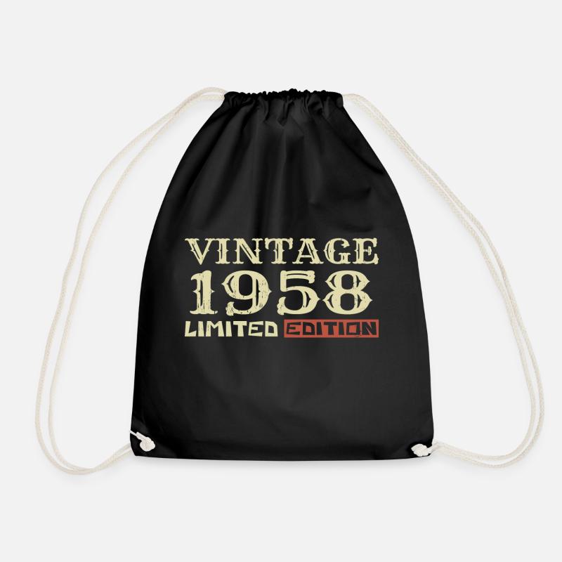1958 Vintage: Einzigartiges Retro-Geschenk zum 66-jährigen Jubiläum - Turnbeutel - Schwarz