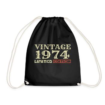 1974 Vintage :50e Anniversaire Cadeau Rétro Unique - Sac de sport léger - noir - Devant