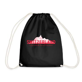 Switzerland Mountains - Drawstring Bag - black - Front