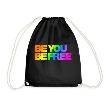 Typo Be You Be Free Diversity Rainbow - Turnbeutel - Schwarz - Vorne