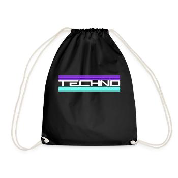 Techno Liebe Zitat Spruch Musik Party Feiern Logo - Turnbeutel - Schwarz - Vorne