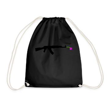 flower gun - Drawstring Bag - black - Front