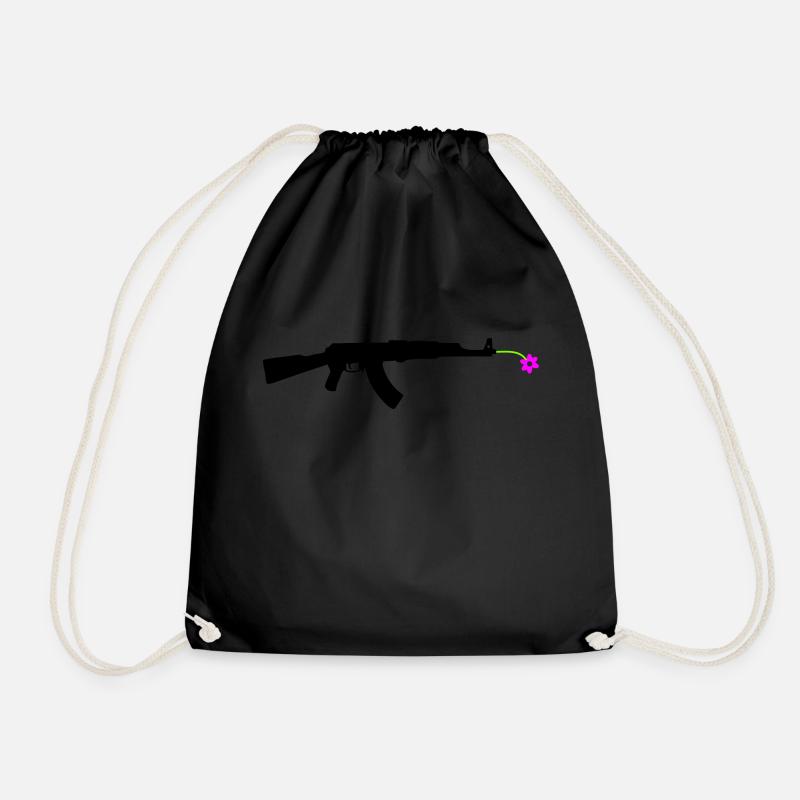 flower gun - Drawstring Bag - black