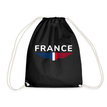I Love France Elegance Style Design Outfits - Drawstring Bag - black - Front