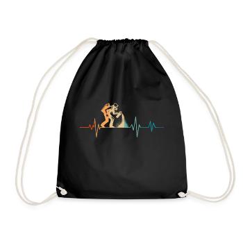 Battement de coeur rétro graffiti - Sac de sport léger - noir - Devant