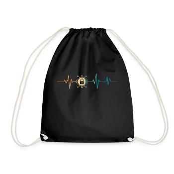 Retro Heartbeat Cybersicherheit - Turnbeutel - Schwarz - Vorne