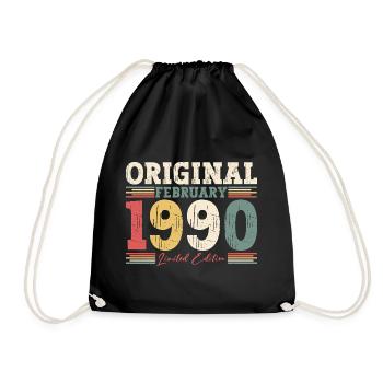 35ème anniversaire cadeau mari Original février 1990 - Sac de sport léger - noir - Devant