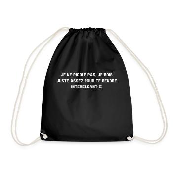 I don't drink (1c) - Drawstring Bag - black - Front
