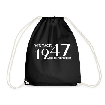 Vintage 1947 aged to perfection - Drawstring Bag - black - Front