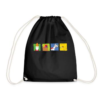 Sinterklaas vier op rij - Drawstring Bag - black - Front