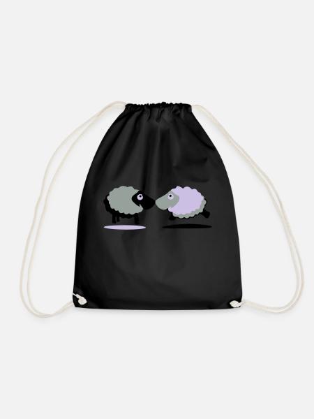 sheep - Drawstring Bag - black