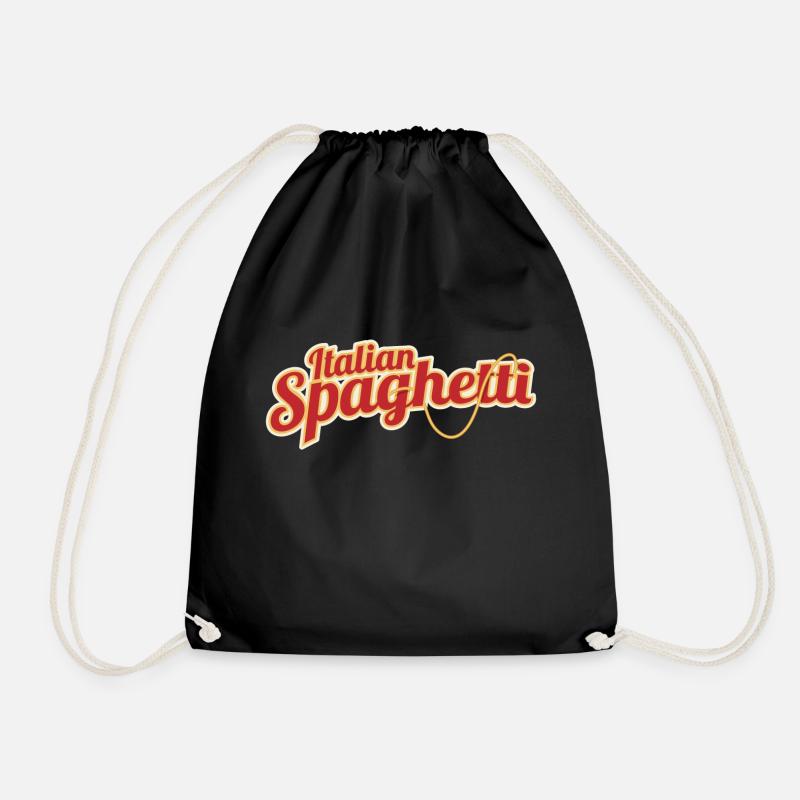 Italienische Spaghetti - Turnbeutel - Schwarz