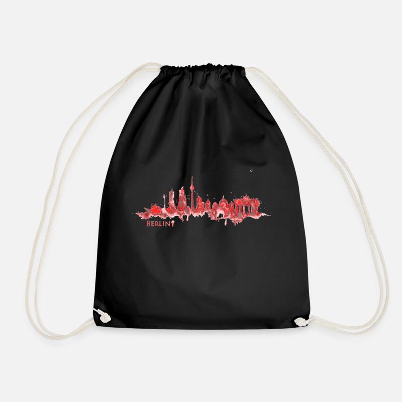 Berlin Skyline - Drawstring Bag - black