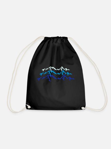 High beautiful mountains - Drawstring Bag - black