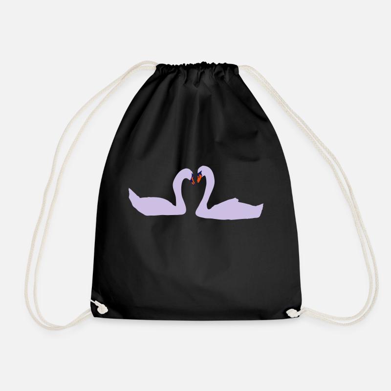 Schwäne - Swan - Turnbeutel - Schwarz