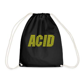 acid house techno - Drawstring Bag - black - Front