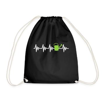 Horticultural heartbeat Watering can gardener's garden - Drawstring Bag - black - Front