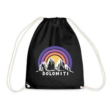Dolomiten Drei Zinnen Südtirol Wandern Souvenir - Turnbeutel - Schwarz - Vorne