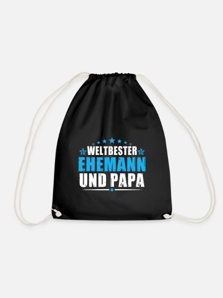 Bester Ehemann und Papa Geschenk zum Vatertag - Turnbeutel - Schwarz