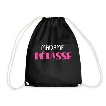Madame pétasse cadeau humour femme humour pétasse - Sac de sport léger - noir - Devant