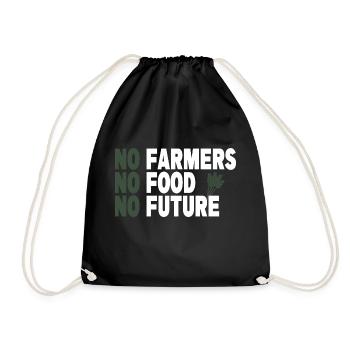 No Farmers No Food No Future - Drawstring Bag - black - Front