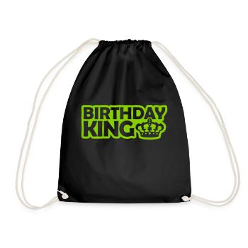 Birthday King Party Logo - Turnbeutel - Schwarz - Vorne