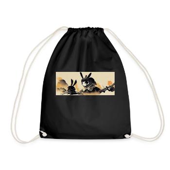 Manga style poster design of Samurai Rabbit - Turnbeutel - Schwarz - Vorne