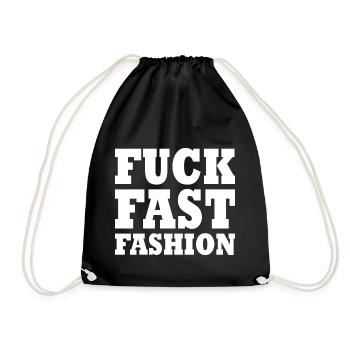 Fuck fast fashion - Sac de sport léger - noir - Devant