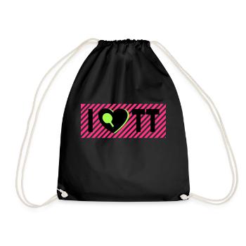 J’adore la chemise de tennis de table - Sac de sport léger - noir - Devant