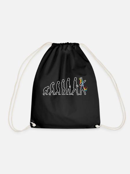 Evolution unicorn dabbing - Drawstring Bag - black