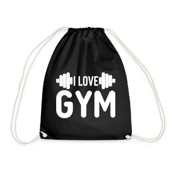 J’aime la gym - Citation d’entraînement physique - Sac de sport léger - noir - Devant