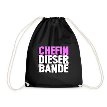 Chefin dieser Bande - Turnbeutel - Schwarz - Vorne