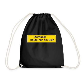 Bier Biertrinker Alkohol Geschenk Geschenkidee - Turnbeutel - Schwarz - Vorne